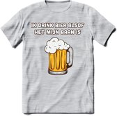 Ik Drink Bier Alsof Het Mijn Baan Is T-Shirt | Bier Kleding | Feest | Drank | Grappig Verjaardag Cadeau | - Licht Grijs - Gemaleerd - 3XL