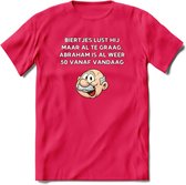 Biertjes lust hij maar al te graag T-Shirt | Grappig Abraham 50 Jaar Verjaardag Kleding Cadeau | Dames – Heren - Roze - S