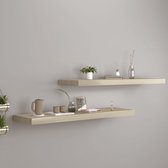 Decoways - Wandschappen zwevend 2 stuks 90x23,5x3,8 cm MDF eikenkleurig