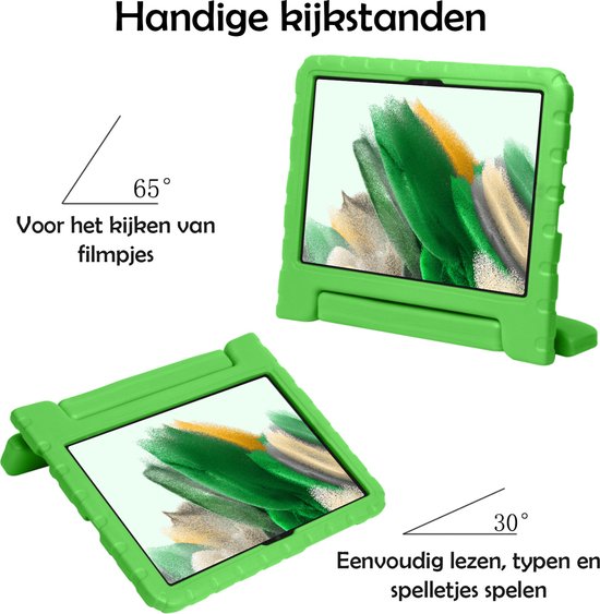 Hoes - Geschikt voor Samsung Galaxy Tab A8 - Met Screenprotector - Kinderhoes Shockproof Bumper - Kidsproof Case - Tablet Hoesje - Kinder Hoesje Cover - Groen