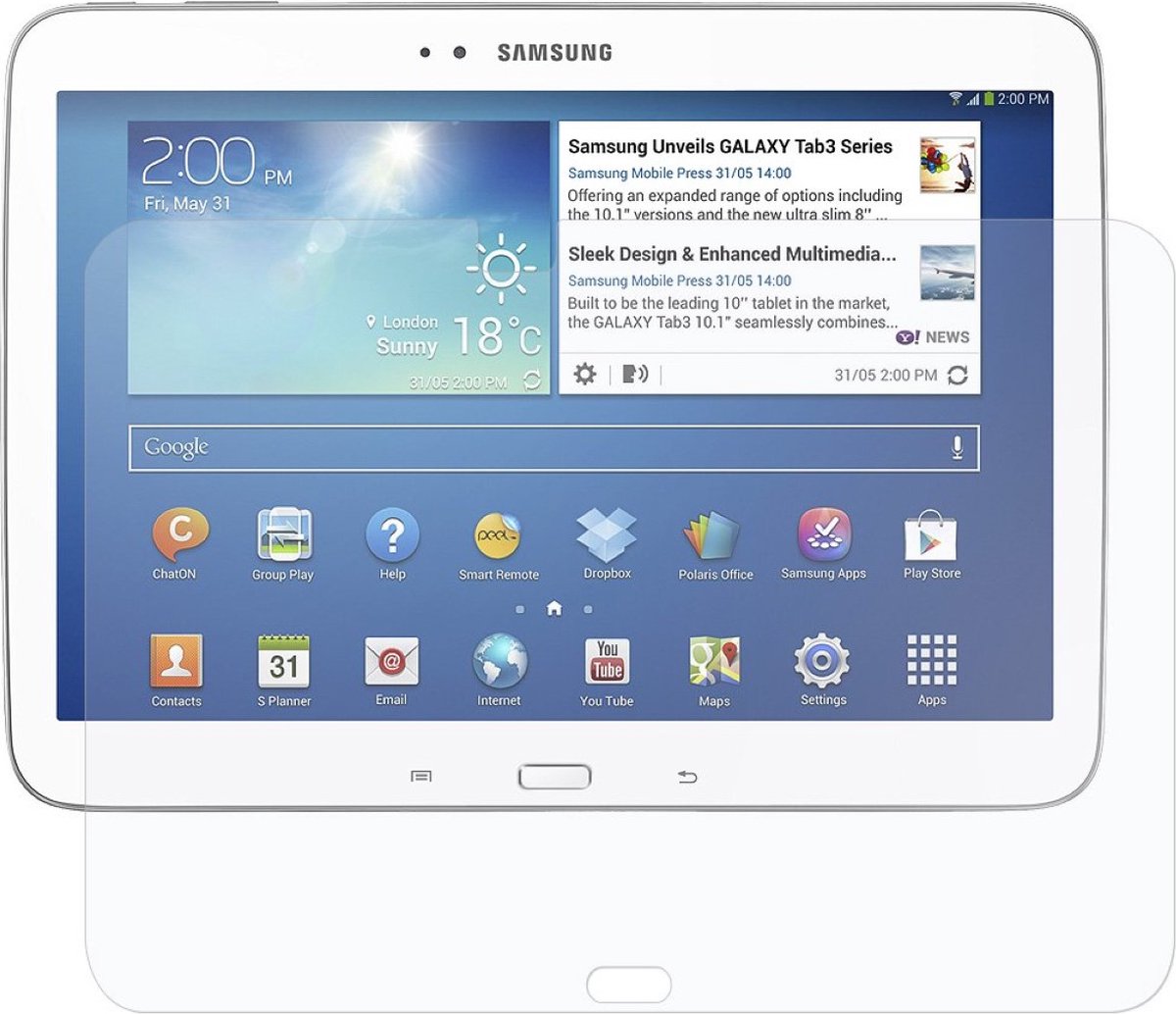 ScreenSafe High Definition Hydrogel screensprotector Samsung Galaxy Tab 3 10.1 (P5210) Slagvast / Mat (AAA)