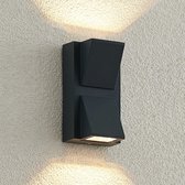 Luminize Buitenlamp Wandlamp - dimbaar - industrieel - buitenlamp - muurlamp - zwart - 2700k - 14x8x6cm - LED