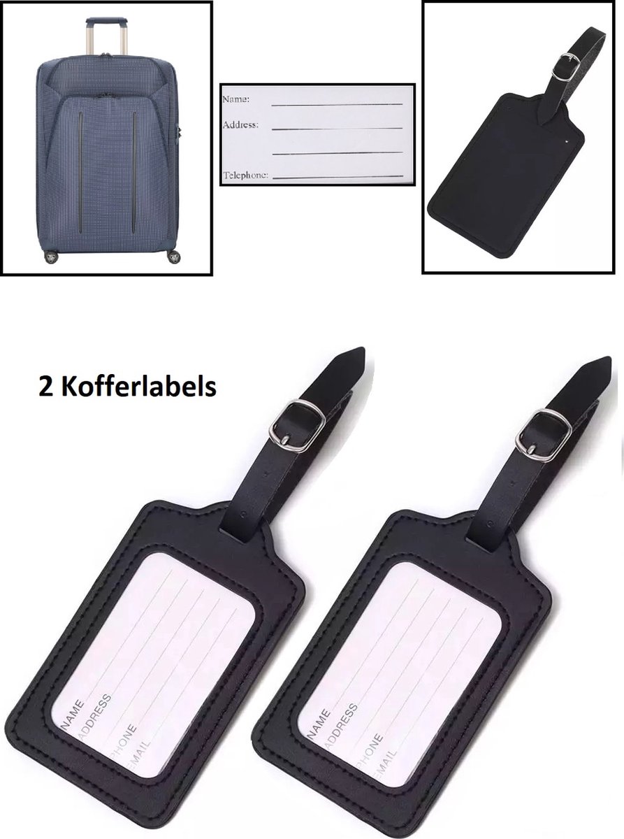 2 stuks Kofferlabel - Bagagelabel - Reislabel - Adreslabels - Luggage Tag - LOUZIR