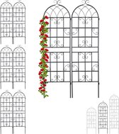 Relaxdays 8x klimplantenrek - metaal - plantensteun - plantenrek - 180 x 50 cm - zwart