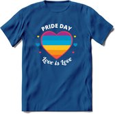 Love Is Love | Pride T-Shirt | Grappig LHBTIQ+ / LGBTQ / Gay / Homo / Lesbi Cadeau Shirt | Dames - Heren - Unisex | Tshirt Kleding Kado | - Donker Blauw - L