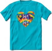 Love Is Love | Pride T-Shirt | Grappig LHBTIQ+ / LGBTQ / Gay / Homo / Lesbi Cadeau Shirt | Dames - Heren - Unisex | Tshirt Kleding Kado | - Blauw - XXL