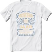 100 Jaar Legendarisch Gerijpt T-Shirt | Royal Blue - Ivoor | Grappig Verjaardag en Feest Cadeau Shirt | Dames - Heren - Unisex | Tshirt Kleding Kado | - Wit - 3XL