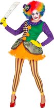 Widmann - Clown & Nar Kostuum - Knettergek Joker Circus Clown - Vrouw - Multicolor - Medium - Halloween - Verkleedkleding