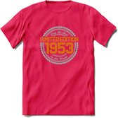 1953 Limited Edition Ring T-Shirt | Zilver - Goud | Grappig Verjaardag en Feest Cadeau Shirt | Dames - Heren - Unisex | Tshirt Kleding Kado | - Roze - XL