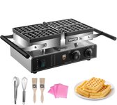 Luxiqo® Dubbel Wafelijzer – Belgische Wafels – Waffle Maker – Draaibaar – Omkeerbaar – Wafelmaker – 1600 W