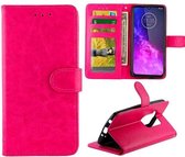 LuxeBass Hoesje geschikt voor Motorola One Zoom hoesje book case roze - telefoonhoes - gsm hoes - telefoonhoesjes