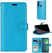 LuxeBass Hoesje geschikt voor Motorola Moto G8 Power Lite hoesje book case turquoise - telefoonhoes - gsm hoes - telefoonhoesjes