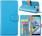 LuxeBass Hoesje geschikt voor Samsung Galaxy J6+ (2018) - Bookcase Turquoise - portemonnee hoesje - telefoonhoes - gsm hoes - telefoonhoesjes