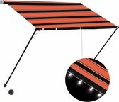 Decoways - Luifel uittrekbaar met LED 200x150 cm oranje en bruin