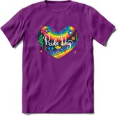 Pride Day | Pride T-Shirt | Grappig LHBTIQ+ / LGBTQ / Gay / Homo / Lesbi Cadeau Shirt | Dames - Heren - Unisex | Tshirt Kleding Kado | - Paars - M