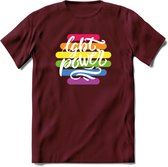 LGBT Power | Pride T-Shirt | Grappig LHBTIQ+ / LGBTQ / Gay / Homo / Lesbi Cadeau Shirt | Dames - Heren - Unisex | Tshirt Kleding Kado | - Burgundy - XXL