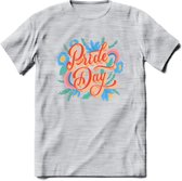 Pride Day | Pride T-Shirt | Grappig LHBTIQ+ / LGBTQ / Gay / Homo / Lesbi Cadeau Shirt | Dames - Heren - Unisex | Tshirt Kleding Kado | - Licht Grijs - Gemaleerd - XL