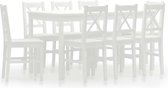 Decoways - 9-delige Eethoek grenenhout wit
