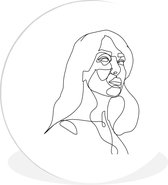 Illustration femme confiante sur fond blanc cercle mural plaque plastique plastic 150 cm - impression photo sur cercle mural / cercle vivant (décoration murale)