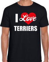 I love Terriers honden t-shirt zwart - heren - Terriers liefhebber cadeau shirt 2XL