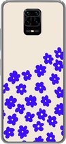 Geschikt voor Xiaomi Redmi Note 10 Lite hoesje - Bloem - Blauw - Patronen - Siliconen Telefoonhoesje