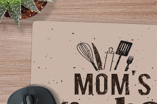 Muismat 30x30 cm - Mousepad Keuken - Moeder - Eten - Muismatten - Cadeau voor vrouw