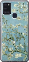 Geschikt voor Samsung Galaxy A21s hoesje - Amandelbloesem - Van Gogh - Kunst - Siliconen Telefoonhoesje