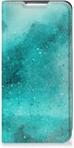 Foto hoesje Geschikt voor Samsung Galaxy S22 Smart Cover Painting Blue