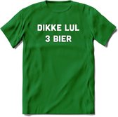 Dikke Lul 3 Bier T-Shirt | Unisex Kleding | Dames - Heren Feest shirt | Drank | Grappig Verjaardag Cadeau tekst | - Donker Groen - 3XL