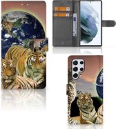 Coque Smartphone Samsung Galaxy S22 Ultra Bookcase avec Porte-Cartes Predators