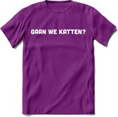 Gaan We Katten? - Katten T-Shirt Kleding Cadeau | Dames - Heren - Unisex | Kat / Dieren shirt | Grappig Verjaardag kado | Tshirt Met Print | - Paars - M