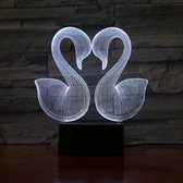 Lampe Led 3D Avec Gravure - RVB 7 Couleurs - Coeur De Cygne