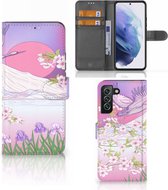 Book Style Case Geschikt voor Samsung Galaxy S22 Plus Smartphone Hoesje Cadeautjes voor Vrouwen Bird Flying