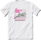 F-15 Vliegtuig T-Shirt | Unisex leger Kleding | Dames - Heren Straaljager shirt | Army F16 | Grappig bouwpakket Cadeau | - Wit - XXL