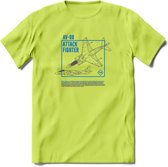 AV-8B Vliegtuig T-Shirt | Unisex leger Kleding | Dames - Heren Straaljager shirt | Army F16 | Grappig bouwpakket Cadeau | - Groen - M