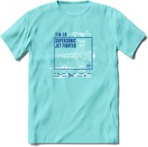 F-18 Vliegtuig T-Shirt | Unisex leger Kleding | Dames - Heren Straaljager shirt | Army F16 | Grappig bouwpakket Cadeau | - Licht Blauw - XXL