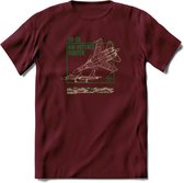 SU-35 Vliegtuig T-Shirt | Unisex leger Kleding | Dames - Heren Straaljager shirt | Army F16 | Grappig bouwpakket Cadeau | - Burgundy - S