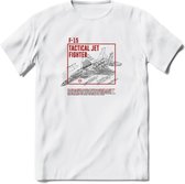 F-15 Vliegtuig T-Shirt | Unisex leger Kleding | Dames - Heren Straaljager shirt | Army F16 | Grappig bouwpakket Cadeau | - Wit - XXL
