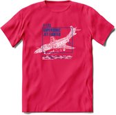 F-101 Vliegtuig T-Shirt | Unisex leger Kleding | Dames - Heren Straaljager shirt | Army F16 | Grappig bouwpakket Cadeau | - Roze - XL