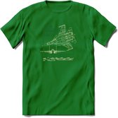 SU-33 Vliegtuig T-Shirt | Unisex leger Kleding | Dames - Heren Straaljager shirt | Army F16 | Grappig bouwpakket Cadeau | - Donker Groen - S