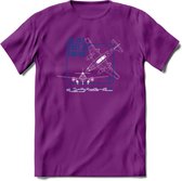 ME-262 Vliegtuig T-Shirt | Unisex leger Kleding | Dames - Heren Straaljager shirt | Army F16 | Grappig bouwpakket Cadeau | - Paars - XL