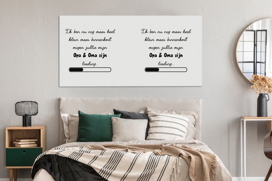 Tableau Toile Annonce Grossesse - Bébé - Famille - 160x80 cm - Décoration murale