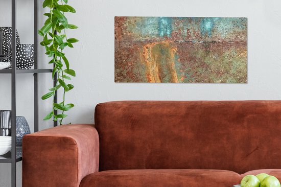 Toile Peinture Rouille - Oranje - Marron - 80x40 cm - Décoration murale