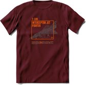 F-106 Vliegtuig T-Shirt | Unisex leger Kleding | Dames - Heren Straaljager shirt | Army F16 | Grappig bouwpakket Cadeau | - Burgundy - S