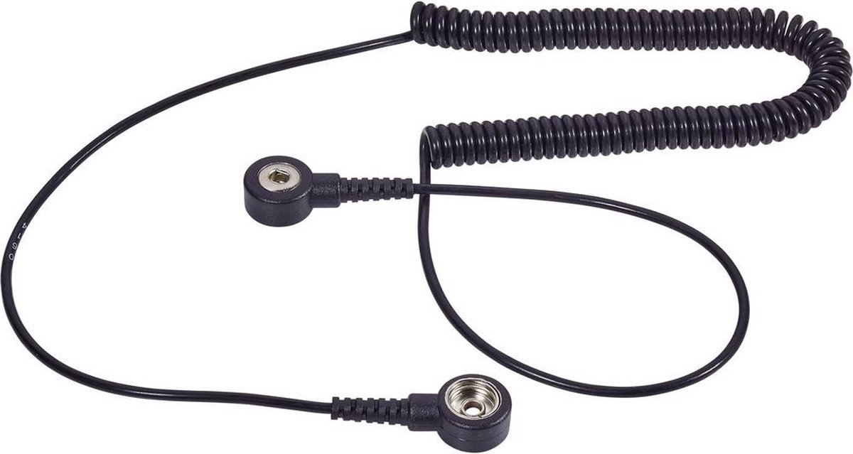 Wolfgang Warmbier 2100.752.3.10 ESD-aardingskabel 2.40 m Drukknop 10 mm, Drukknop 3 mm