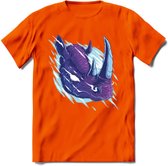 Dieren T-Shirt | Neushoorn shirt Heren / Dames | Wildlife rhino cadeau - Oranje - L