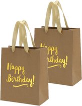 Set van 4x stuks papieren verjaardag giftbags/cadeau tasjes Happy Birthday 20 x 24 x 11 cm - cadeau tassen