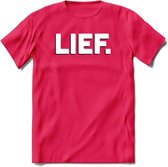 Lief - Valentijn T-Shirt | Grappig Valentijnsdag Cadeautje voor Hem en Haar | Dames - Heren - Unisex | Kleding Cadeau | - Roze - XXL