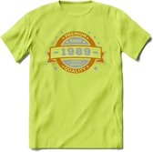 Premium Since 1989 T-Shirt | Goud - Zilver | Grappig Verjaardag Kleding Cadeau Shirt | Dames - Heren - Unisex Tshirt | - Groen - L