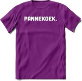 Pannekoek - Snack T-Shirt | Grappig Verjaardag Kleding Cadeau | Eten En Snoep Shirt | Dames - Heren - Unisex Tshirt | - Paars - S
